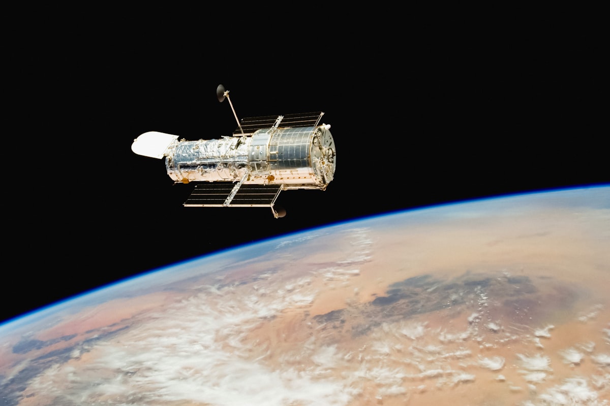 Satellite orbiting high above Earth